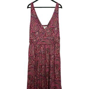 Boden Pink Jersey Paisley Maxi Dress Size 16 18 US